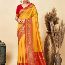 RUNAYA NX Zari Silk Blend Banarasi Saree-image-68