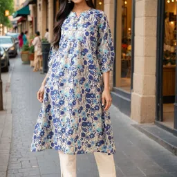 SZN Women Blue Floral Printed Floral Kurta-picture-36
