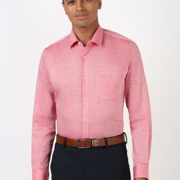 Peter England Men Spread Collar Solid Cotton Slim Fit Formal Shirt-picture-19
