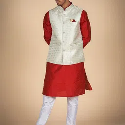 Dulha Ghar Men Regular Pure Silk Kurta with Pyjamas-picture-56