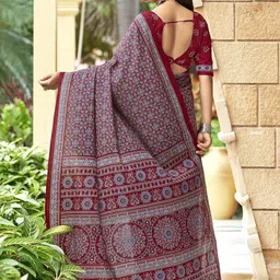 DIVASTRI Ethnic Motifs Block Print Saree image 2