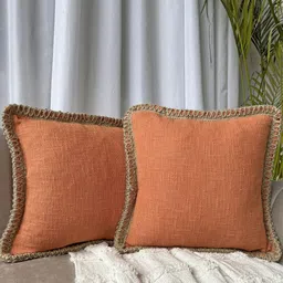 EXPORT HOUSE Rust & Brown Set of 2 Square Cushion Covers-6