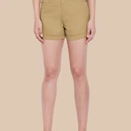 Hypernation Women Slim Fit High-Rise Shorts-image-65