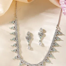 Anouk Silver Plated American Diamond Studded Jewellery Set-picture-15