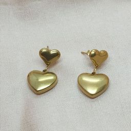DressBerry Stainless Steel Gold-Plated Valentine Heart Shaped Drop Earrings-55