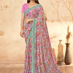 LeeliPeeri Designer Floral Poly Georgette Saree-picture-20