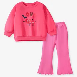 YK Infant Girls Printed Sweatshirt With Trousers-14