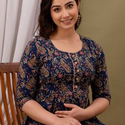 Moda Rapido Women Floral Printed Thread Work Maternity Anarkali Kurta-image-34