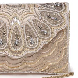 Anekaant Embellished Structured Sling Bag with Cut Work image 5