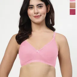 LILY Women Pack 3 T-shirt Full Coverage Seamless Non Padded Bra-picture-51