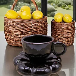 Kraftlik Handicraft Black Handcrafted and Hand Painted Solid Ceramic Glossy Mugs Set of Cups and Mugs-image-23