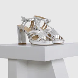 Oroh Leather Party Platform Sandals with Buckles-picture-14