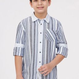 KATE & OSCAR Boys Opaque Striped Casual Shirt-image-88