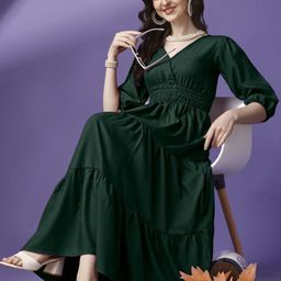 Femvy Tiered V-Neck Fit & Flare Maxi Dress-picture-41