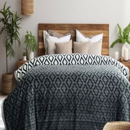 GAPU & BALY Grey Geometric AC Room 350 GSM Double Bed Blanket-image-88