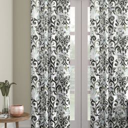 Myntra Elegant Homes Silver-Toned & White Set of 2 Ethnic Motifs Room Darkening Door Curtain-image-74