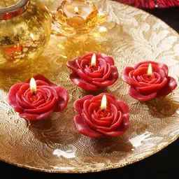 Pure Home and Living Red 4 pieces Tea Light Candle-image-46