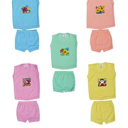 Veecap Blue Cotton Blend Clothing Set-image-78