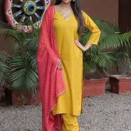 CANBIA Women Ethnic Motifs Printed Kurta with Trousers & Dupatta-picture-1