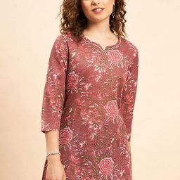 NEESH Women Floral Printed Pure Cotton Kurti-19