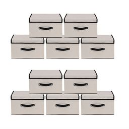 Kuber Industries Beige & Black 10 Pieces Drawer Organisers-36