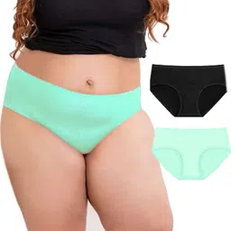 Diving Deep Women Plus Size Pack Of 2 Cotton Hipster Briefs-picture-24
