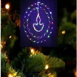 KAVYARA Blue & Pink Diya Shape Christmas String Lights-36