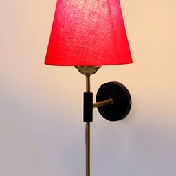 Devansh Red & Gold-Toned Metal Traditional Abstract Shaped Shaped Wall Lamp-10