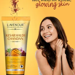 L'AVENOUR Set Of 3 Kesar Haldi Chandan Face Wash - 115 ml Each image 3