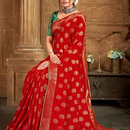 DURGA EMPORIO Woven Design Zari Maheshwari Saree-image-65