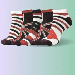 MJE Men Pack Of 5 Patterned Ankle Length Socks-image-13