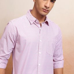 HIGHLANDER Men Gingham Checks Opaque Checked Casual Shirt-image-16