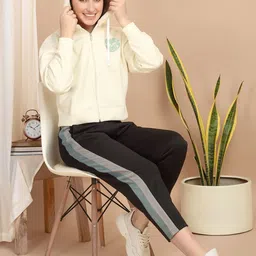 Sweet Dreams Women Cotton Long Sleeves Hooded Sweatshirt-image-41