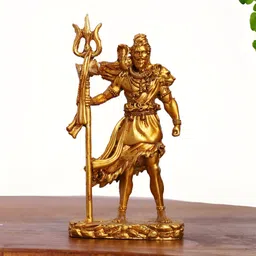 INTERNATIONAL GIFT Gold-Toned Lord Shiva With Trishul Religious Idol Showpiece-image-26