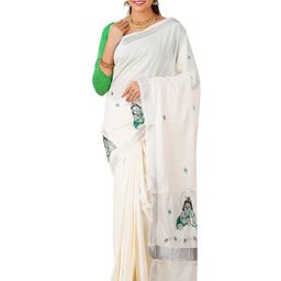 Rst R Selvamani Tex Ethnic Motifs Zari Pure Cotton Kasavu Saree-picture-28