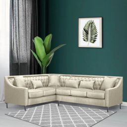 casacraft from pepperfry Nirvana RHS Sectional Sofa In Beige Color-picture-16
