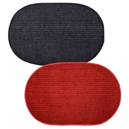Kuber Industries 2-Pcs Black & Red Entrance Outdoor Door Mats-63