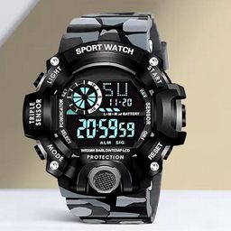 SELLORIA Men Patterned Dial Digital Multi Function Watch G_Shcck_Grey_Militry-2