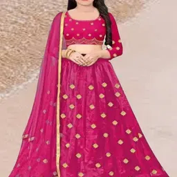F Plus Fashion Girls Black Net Semi-Stitched Lehenga Choli-picture-34