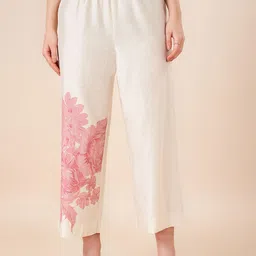 RANGMANCH BY PANTALOONS Women Floral Straight Fit Trousers-image-87