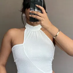 Off Duty India Women Halter Neck Sleeveless Fitted Crop Top-image-20