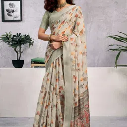 Mitera Floral Printed Saree-image-32