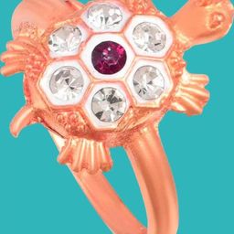 Dynamic Retail Global Tortoise Turtle Kachua Meru Ring for Men Women Boys Girl Vastu Fengshui Q-200T Brass Gold Plated Ring ()-picture-25