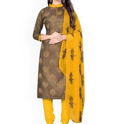 HERE&NOW Floral Printed Unstitched Dress Material-image-57