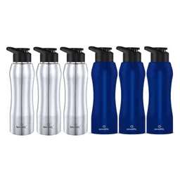 Speedex Silver & Blue 6 Pieces Stainless Steel Water Bottle - 1000 ml Each-image-25