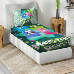 Steve & Anderson Purerest Green Printed Cotton 144TC Single Bedsheet Set 1.50 m x 2.25 m-picture-37