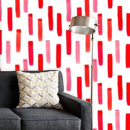 ArtzFolio Printed UV-Resistant Anti-Bacterial Watercolor Red Lines Peel & Stick Wallpaper-image-59