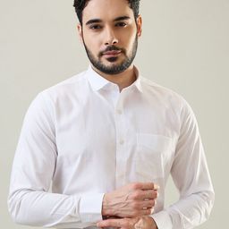 TIM PARIS Tailored Fit Spread Collar Pure Cotton Formal Shirt-image-60