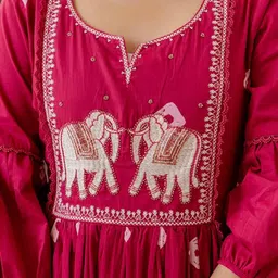 RAABA Embroidered Kurta & Palazzo With Dupatta Set image 2