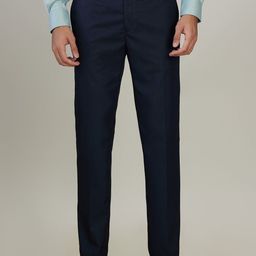Raymond Men Blue Comfort Solid Trousers-picture-44